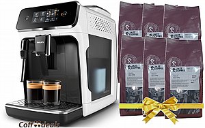 מכונת קפה Philips 2200 Series EP2223/40 - צבע לבן כולל 6 קילו קפה מתנה מכונת קפה Philips 2200 Series EP2223/40 - צבע לבן כולל 6 קילו קפה מתנה
