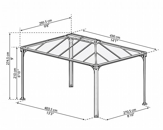 Martinique 10 ft. x 14 ft. Gazebo Kit - Grey Structure