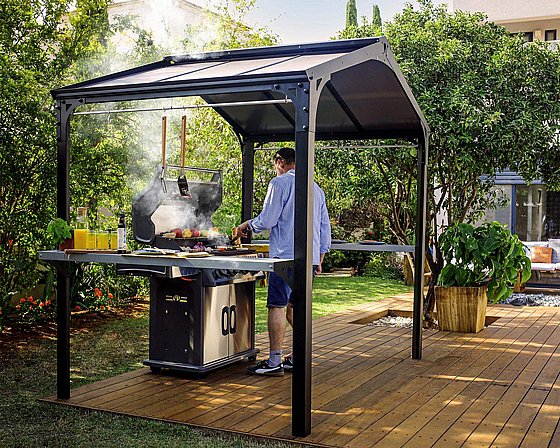 Austin 6 ft. x 8 ft. Grill Gazebo Kit - Black Structure