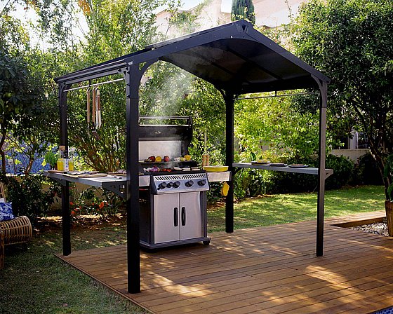 Austin 6 ft. x 8 ft. Grill Gazebo Kit - Black Structure