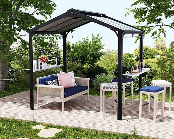 Austin 6 ft. x 8 ft. Grill Gazebo Kit - Black Structure