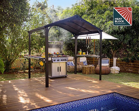 Austin 6 ft. x 8 ft. Grill Gazebo Kit - Black Structure